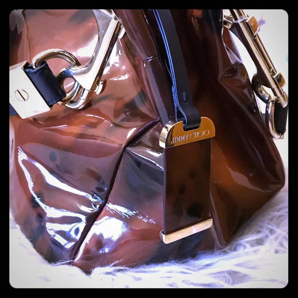 Jimmy Choo Black/ Brown Coated Leather Purse